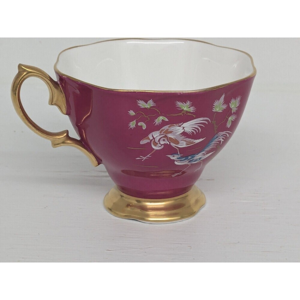 Royal Albert Bone China Replacement Cup Oriental Hot Pink Magenta Cranes Horses - Picture 4 of 8